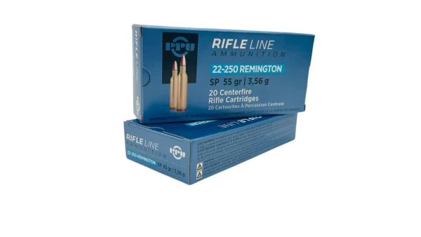 22-250 Remington 55gr SP Ammunition by PPU (20 pcs)